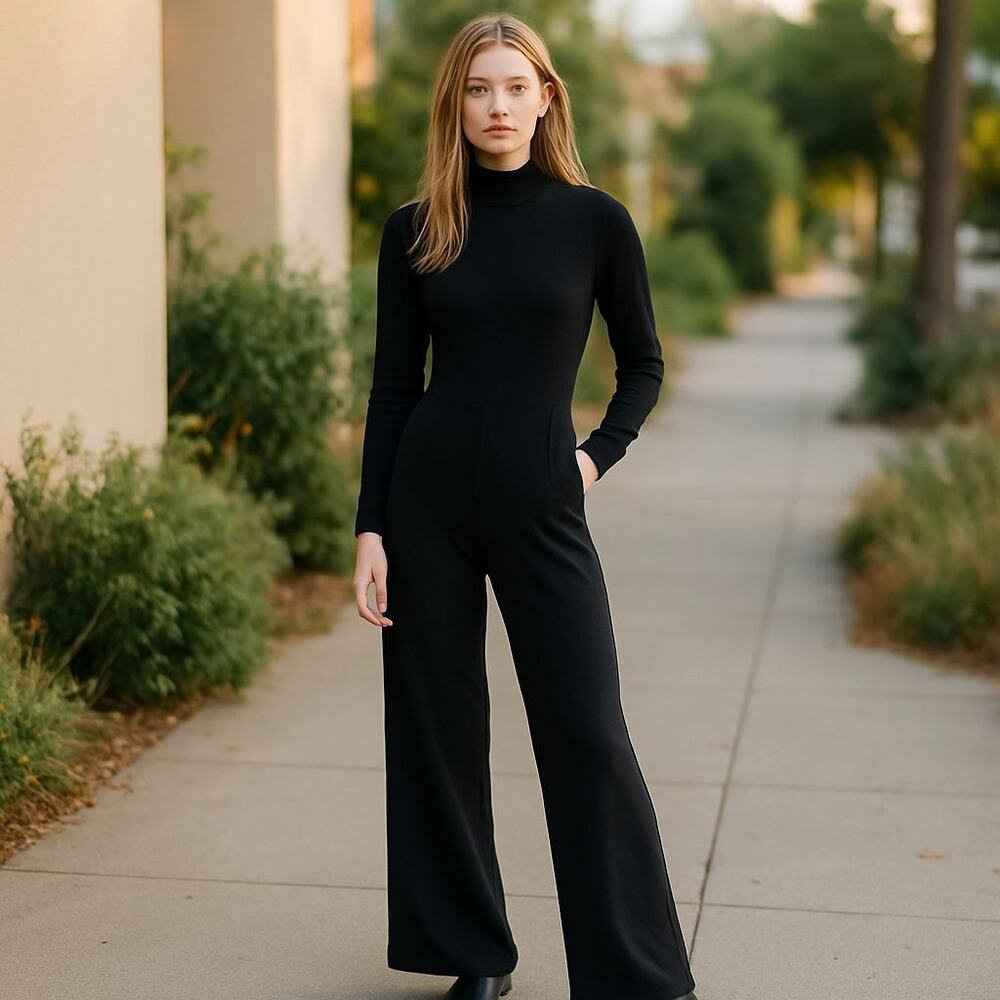 Jluxlabel Black Jumpsuit Size small New without Tags  Long Sleeve - Picture 2 of 7